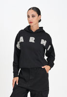 MARNI Felpa con cappuccio nera per donna, ragazzi e bambini rifinita da logo Patch Marni ricamato M01266M00V0 0M90D MARNI 
