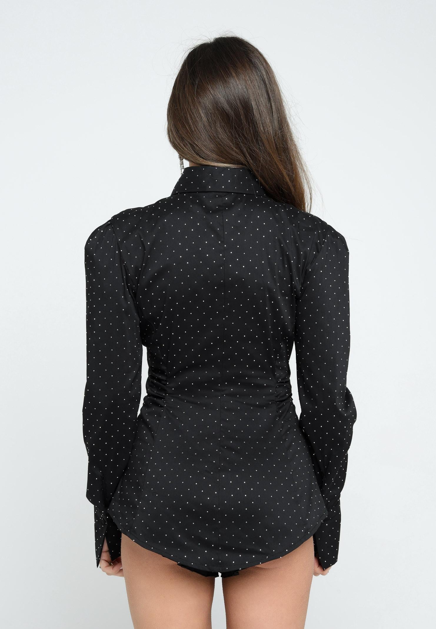 SANTAS Camicia a manica lunga CRèME BRULèE nera da donna PV2506 NERO SANTAS 