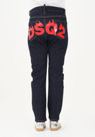 DSQUARED2 Jeans in denim blu scuro per donna, ragazzi e bambini con stampa sul retro DQ3283D0AFX DQ01 DSQUARED2 