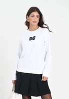 VERSACE JEANS COUTURE Felpa girocollo bianca da donna con logo 79HAIC04CF00C 003 VERSACE JEANS COUTURE 