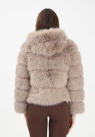MEHRAN Pelliccia beige da donna con cappuccio 25263NUT NUT MEHRAN 