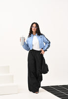 ADIDAS ORIGINALS Giacca a vento Teamgeist adicolor Cropped azzurra da donna JZ8277  ADIDAS ORIGINALS 