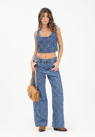 CALVIN KLEIN JEANS Jeans in denim chiaro da donna con motivo monogramma LV047D709GYY2  CALVIN KLEIN JEANS 