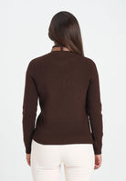 ELISABETTA FRANCHI Maglioncino a collo alto color caffè da donna con cinturino gioiello MK05S56E2 EA3 ELISABETTA FRANCHI 