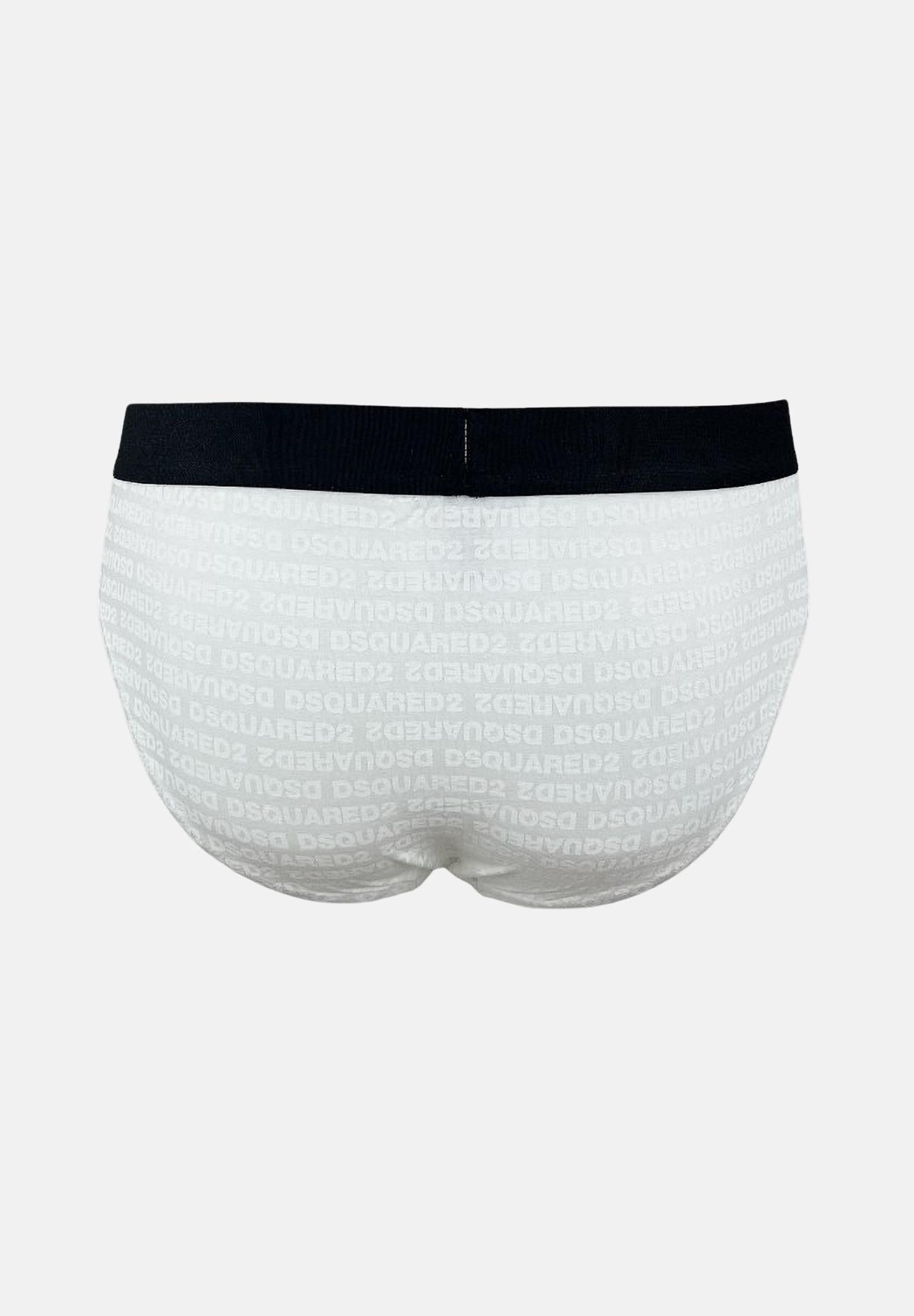 DSQUARED2 Slip bianco da uomo con logo all-over D9H135510S 100 DSQUARED2 