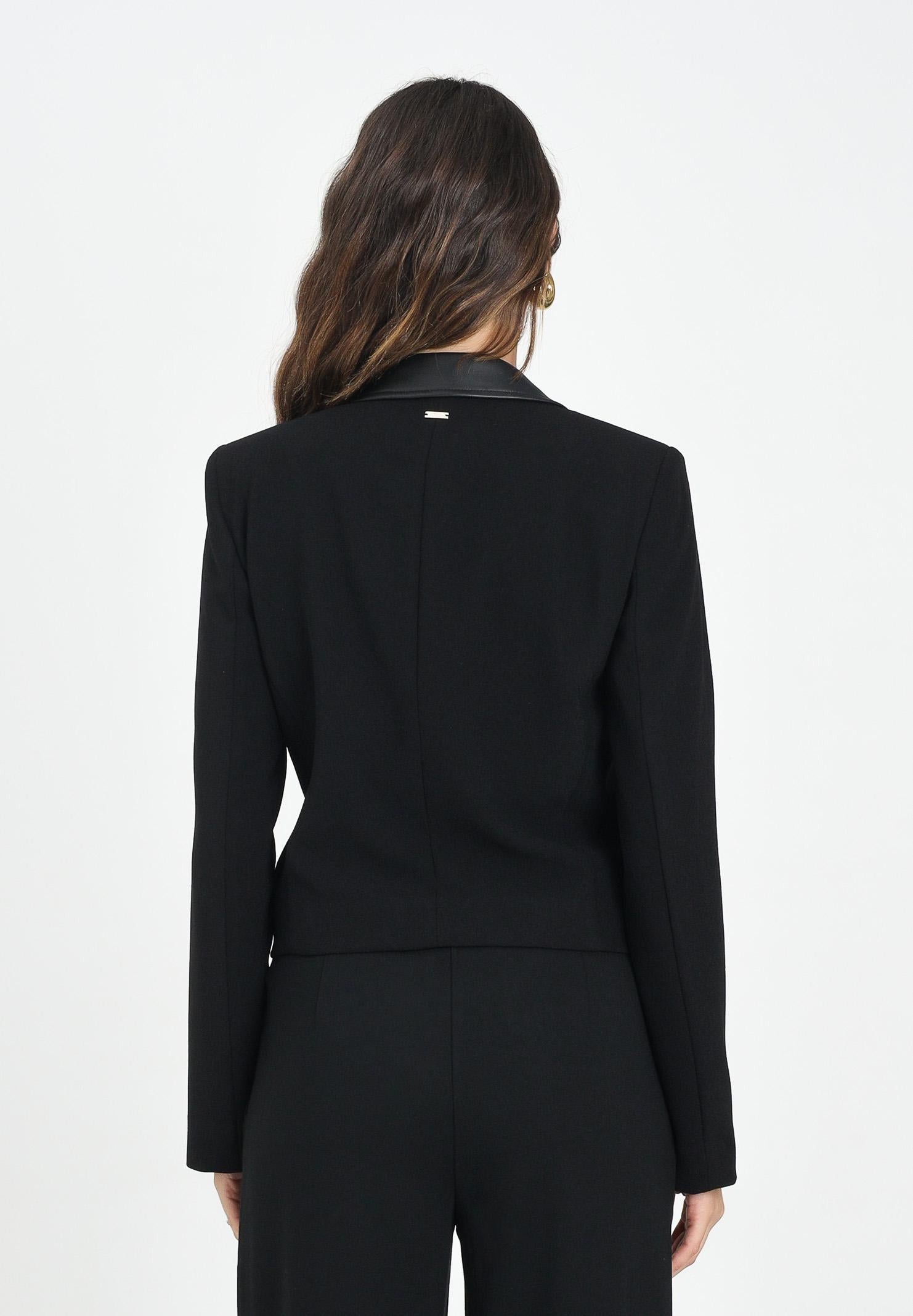 ARMANI EXCHANGE Giacca nera da donna con revers in ecopelle XW000676AF16149 UC001 ARMANI EXCHANGE 