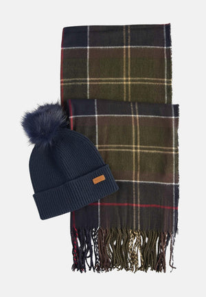 BARBOUR Set regalo Barbour Dover Beanie & Hailes Scarf blu per uomo e donna 252MLGS0054 TN11 BARBOUR 