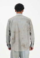 I'M BRIAN Camicia a manica lunga celeste da uomo con micro-lavorazione traforata CA3643 0028 I'M BRIAN 