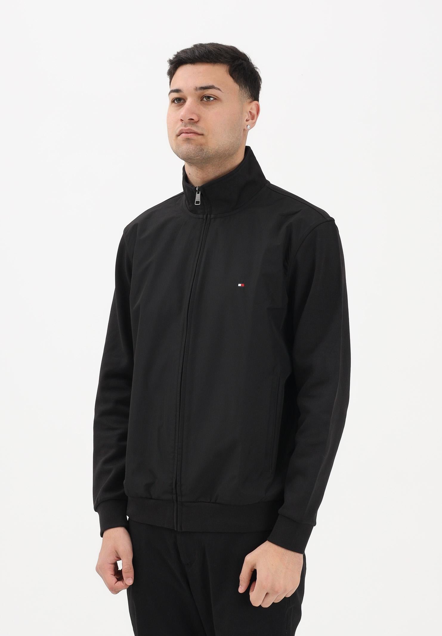 TOMMY HILFIGER Giacca a vento nera da uomo con logo MW0MW41758 BDS TOMMY HILFIGER 