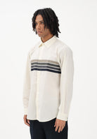 ARMANI EXCHANGE Camicia a manica lunga panna da uomo con stampa sul petto XM002109AF24533 U1074 ARMANI EXCHANGE 