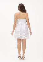 ONLY Abito corto bianco da donna con lavorazione sul fondo 15367443 BRWI ONLY 