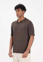 SELECTED HOMME Polo a manica corta marrone da uomo 16102031 DE SELECTED HOMME 