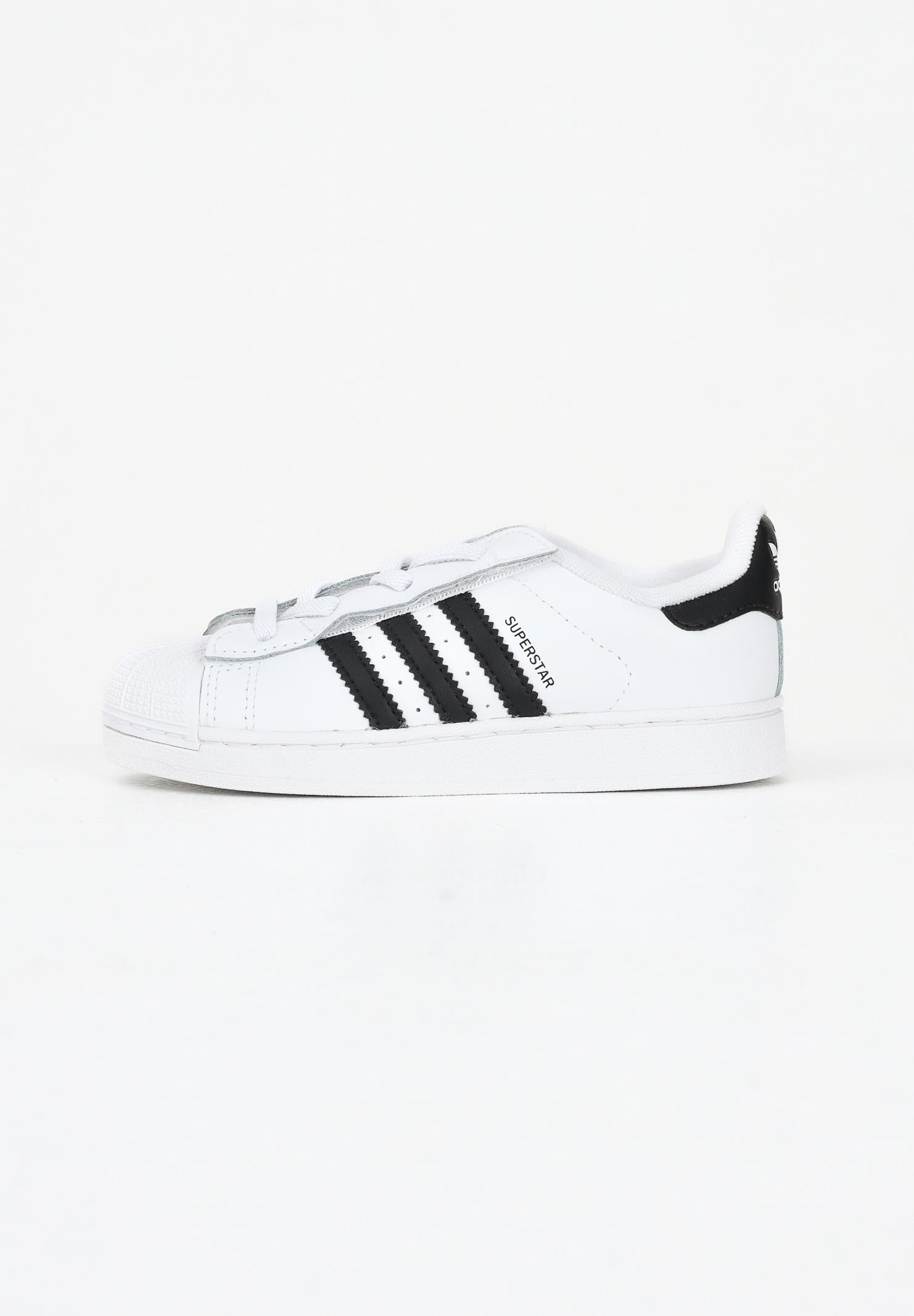 ADIDAS ORIGINALS Sneakers Superstar II Elastic Lace bianche e nere da neonato JH9984 . ADIDAS ORIGINALS 