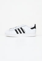 ADIDAS ORIGINALS Sneakers Superstar II Elastic Lace bianche e nere da neonato JH9984 . ADIDAS ORIGINALS 
