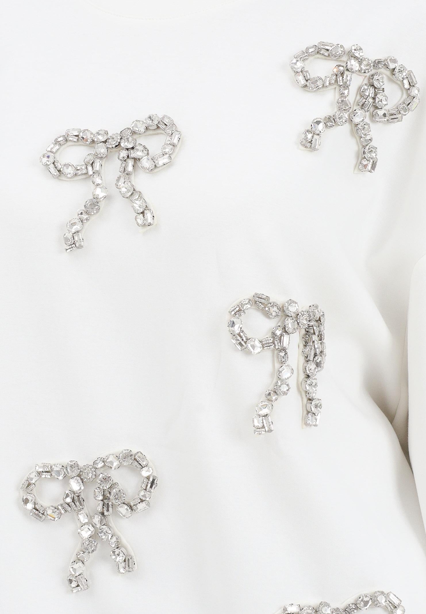 ODI ODI Felpa girocollo Nogara bianca da donna con applicazioni NOGARA734W5 D7 ODI ODI 