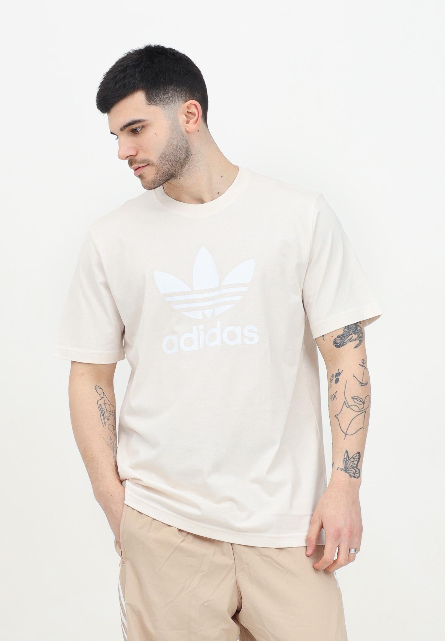 T-shirt a manica corta Adicolor Trefoil Tee panna da uomo IU2367 . ADIDAS ORIGINALS 