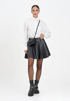 MARNI Gonna corta nera per donna e ragazze in tessuto spalmato M01508M00W2 0M900 MARNI 