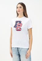 DSQUARED2 T-shirt a manica corta bianca per donna, ragazzi e bambini con stampa in stile college D2 USA DQ2737D004G DQ100 DSQUARED2 
