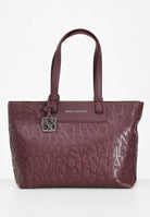 ARMANI EXCHANGE Shopper a spalla bordeaux da donna con logo all-over XW001481AF15774 UA343 ARMANI EXCHANGE 