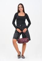 AKEP Bermuda in denim nero da donna con borchie BMKD11102 V1 AKEP 