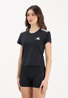 ADIDAS PERFORMANCE T-shirt a manica corta Hyperglam 3-Stripes nera da donna KC7639 . ADIDAS PERFORMANCE 