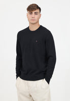 TOMMY HILFIGHER Maglioncino girocollo nero da uomo con ricamo logo MW0MW28046BDS  TOMMY HILFIGER 