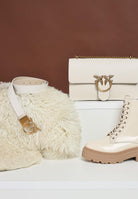 Cintura double face panna e beige da donna con fibbia Love Birds 100125A1Z6 CCOQ PINKO 