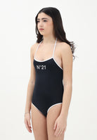 N21 Costume intero nero per donna e bambina con stampa logo N2102LN0059 0N900 N21 