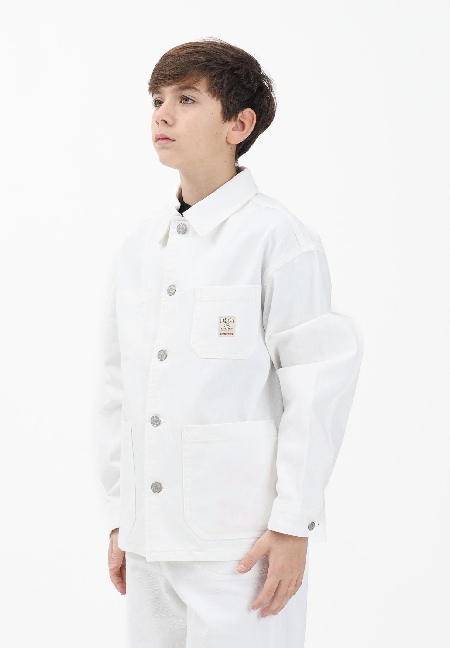 DIESEL Giubbotto di jeans bianco per donna, bambino e bambina con logo J02546KXBRZ K141 DIESEL 