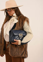 PINKO Borsa a tracolla Classic Love Bag Puff da donna in morbida nappa blu indaco 100038A0F2 G08Q PINKO 