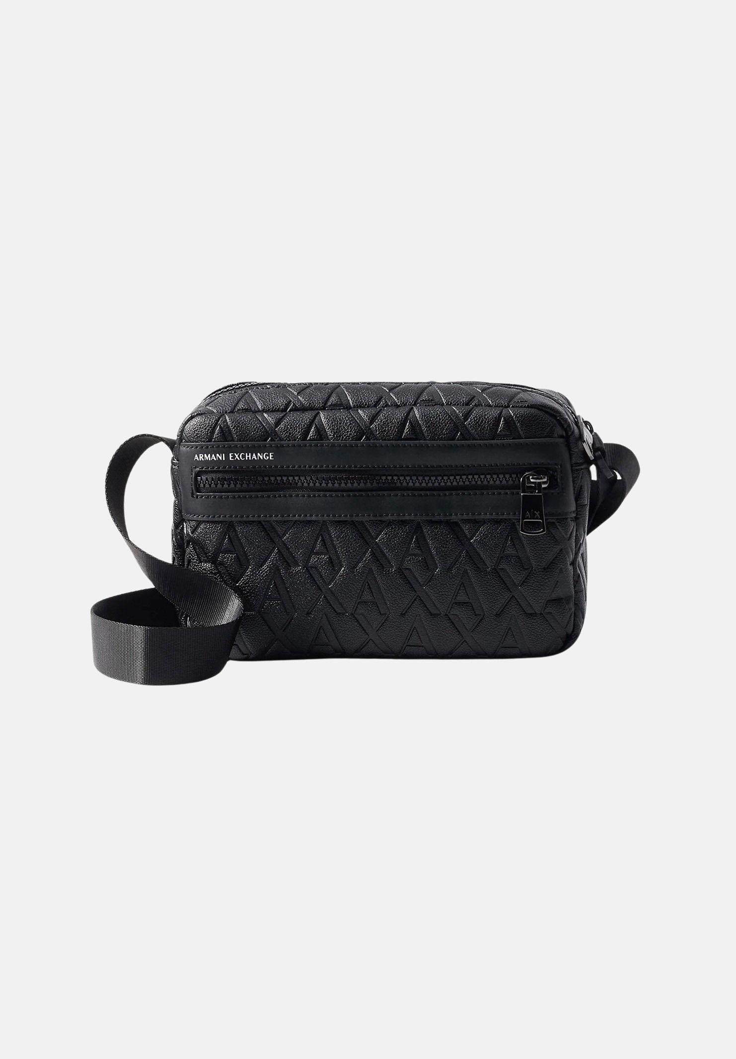 ARMANI EXCHANGE Borsello nero da uomo con motivo logo all-over XM000240AF12133 UC001 ARMANI EXCHANGE 