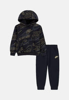 NIKE Tuta nera da neonato con stampa logo 66N486 023 NIKE 
