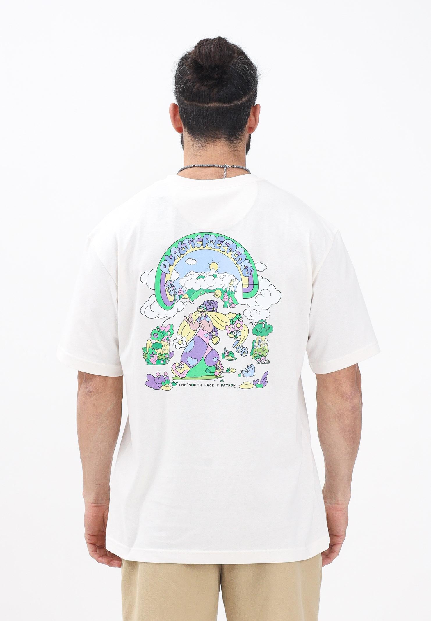 THE NORTH FACE T-shirt a manica corta Clean Trails Oversized panna per uomo e donna NF0A8C2TQLI1  THE NORTH FACE 