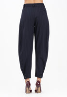 PINKO Pantalone elegante balloon-fit blu da donna con motivo gessato 105707A2QY EZ1 PINKO 