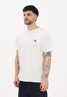 TOMMY JEANS T-shirt a manica corta bianca da uomo con ricamo logo DM0DM20322 YBL TOMMY JEANS 