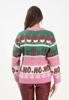 ONLY Maglione girocollo rosa da donna con stampe natalizie 15354974 FuchsiaPink ONLY 