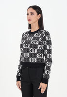 PINKO Maglioncino girocollo nero da donna con logo Love Birds 106041A2YD ZZ2 PINKO 