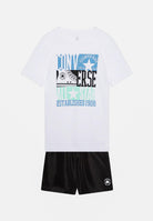 CONVERSE Completino bianco e nero per bambino e bambina con stampa logo 8CH259 023 CONVERSE 