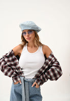 GCDS Canotta bianca da donna in cotone a costine con logo B2EW2801JA2 10 GCDS 