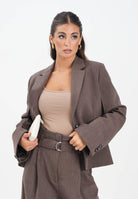 VICOLO Giacca marrone da donna con leggera trama mélange TF0203 A115 VICOLO 