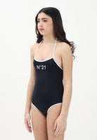 N21 Costume intero nero per donna e bambina con stampa logo N2102LN0059 0N900 N21 