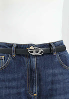 DIESEL Cintura nera da donna con fibbia impreziosita da strass J02524KXBLR K900 DIESEL 