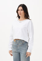 N21 Felpa girocollo bianca per donna, ragazze e bambine con dettaglio gioiello N210CRN0487 0N100 N21 