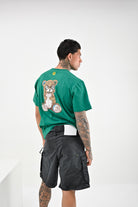 BARROW T-shirt a manica corta verde per uomo e donna con stampa teddy S5BWUATH150 BW030 BARROW 