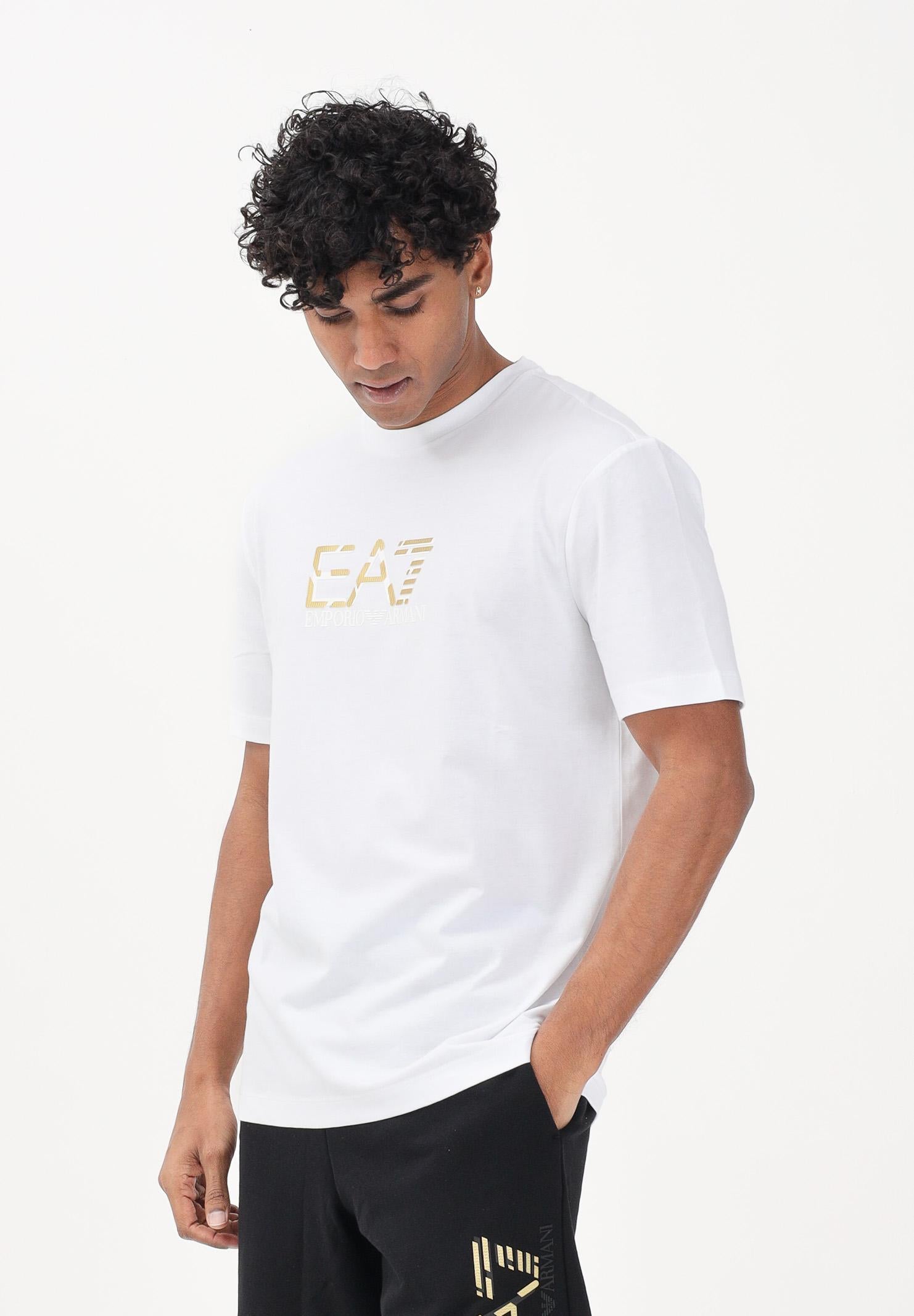 EA7 T-shirt a manica corta bianca da uomo con stampa logo 7M001562AF17789 U0002 EA7 