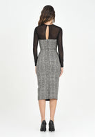 ELISABETTA FRANCHI Abito midi nero da donna con fantasia pitonata AB87657E2 110 ELISABETTA FRANCHI 