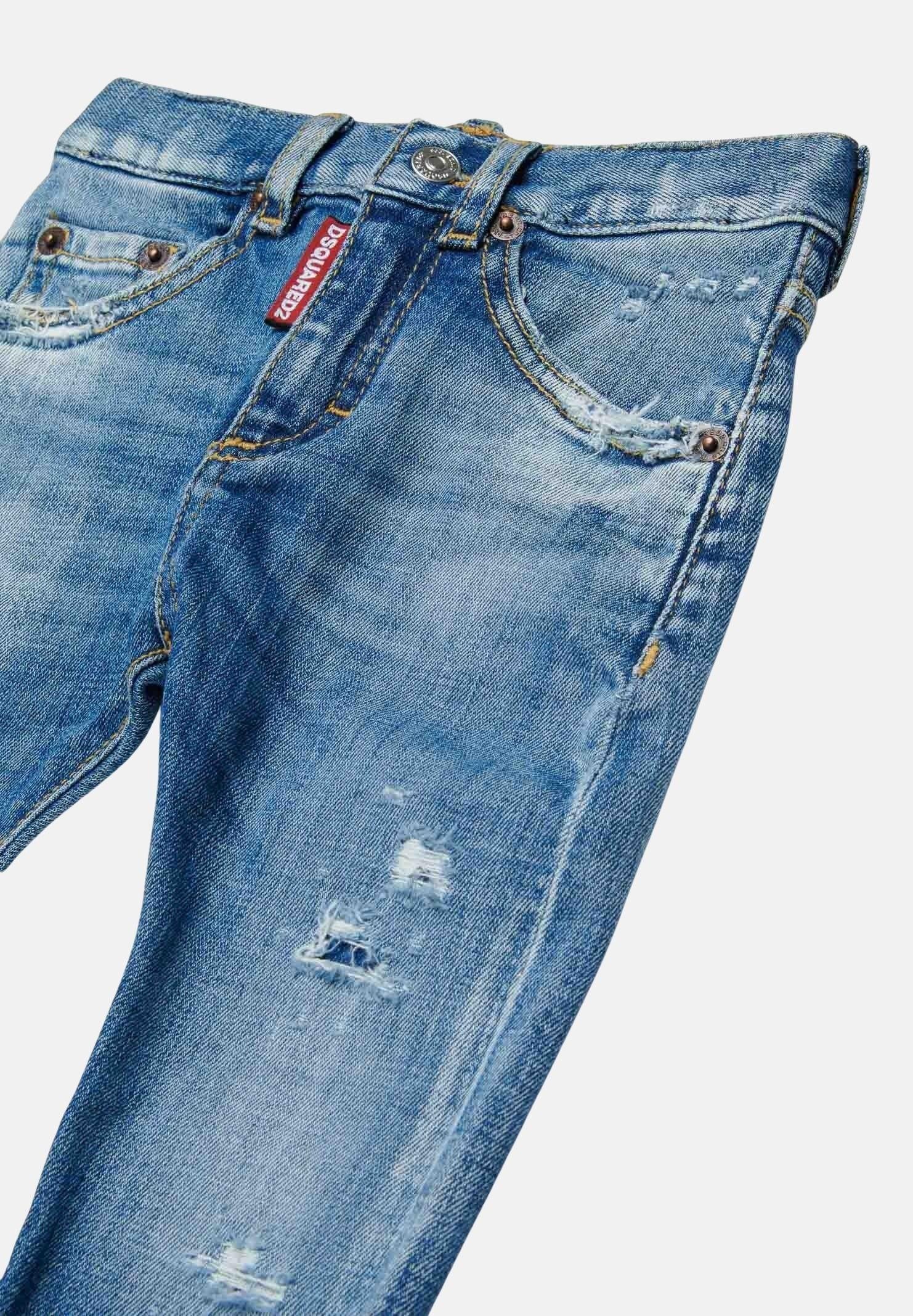 DSQUARED2 Jeans slim in denim chiaro da neonato DQ01TCD0AFN DQ01 DSQUARED2 