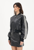 ADIDAS ORIGINALS Bomber in ecopelle SST PLEATHER nero da donna KE5035 . ADIDAS ORIGINALS 