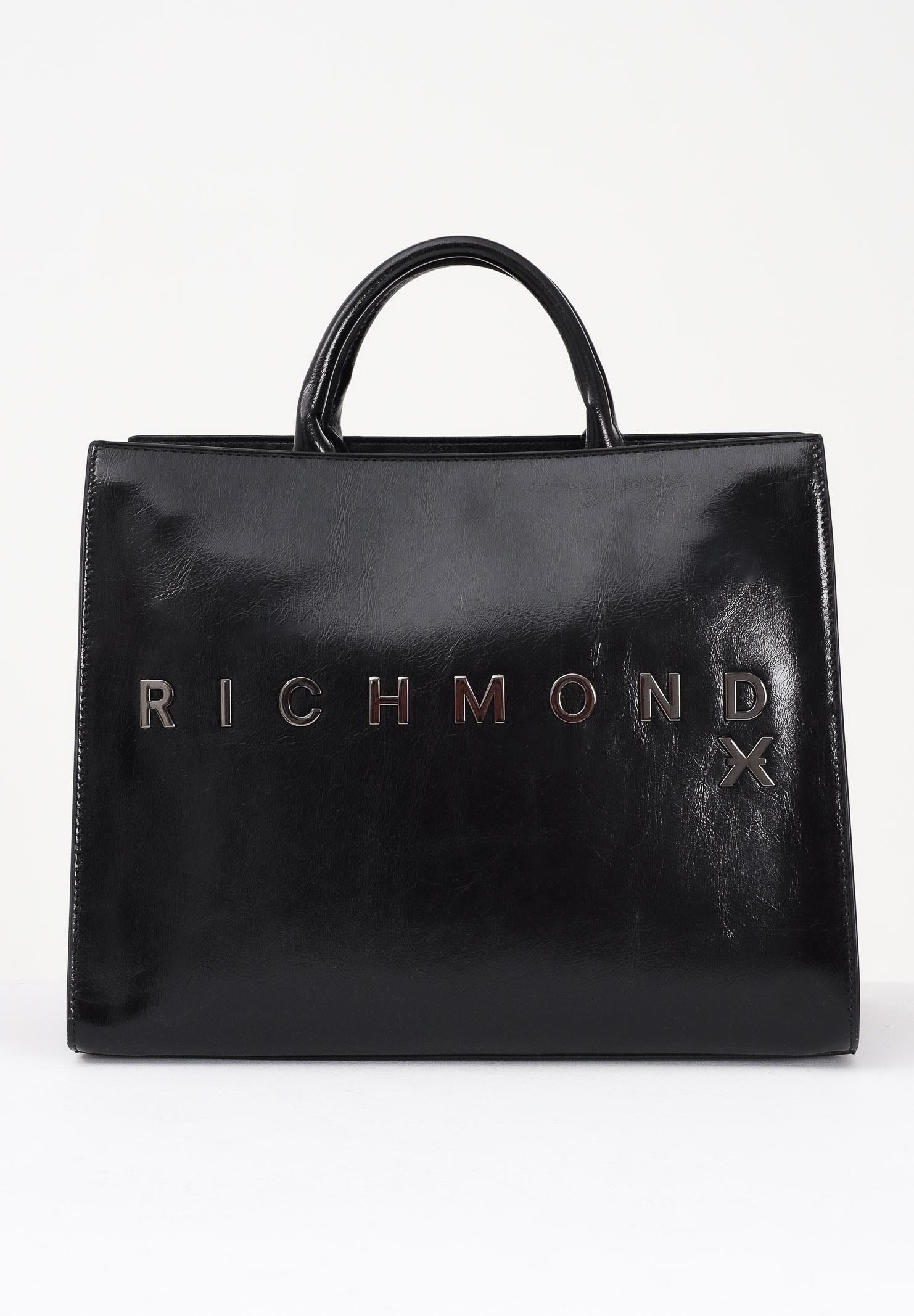RICHMOND Shopper nera da donna con logo metallico UWA25300BO BL RICHMOND 