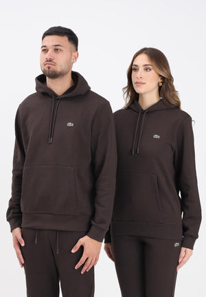 LACOSTE Felpa con cappuccio marrone per uomo e donna SH9623 SKB LACOSTE 